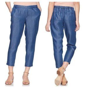 NYDJ Hidden Drawstring Chambray Pant 10 Andreas